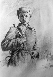 Ћенинград. –исунок "јлександр ћатросов" (художник “амара ∆ирмунска€). /‘отохроника “ј——/
